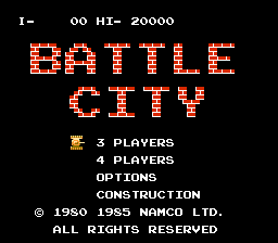Battle City - 4 Players Hack Title Screen